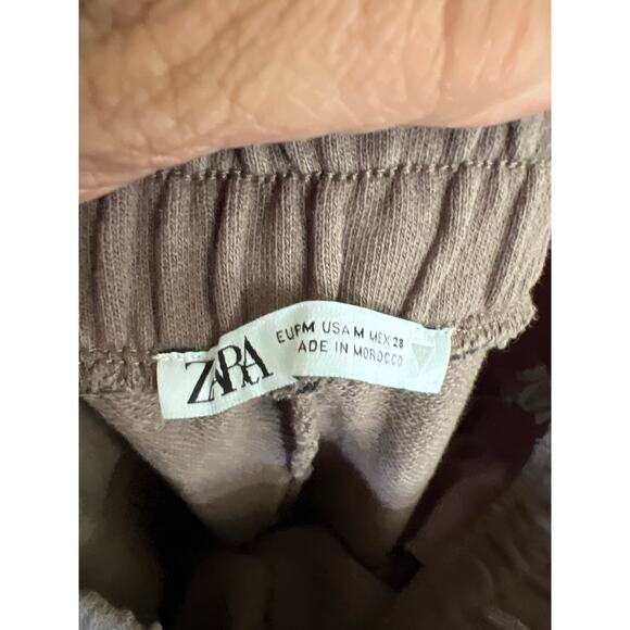 Zara size medium brown mixed media joggers pants - Picture 3 of 4